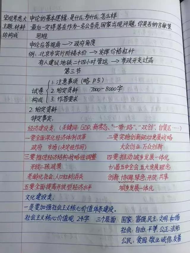 行測80分，申論70分，公考牛人筆記分享！